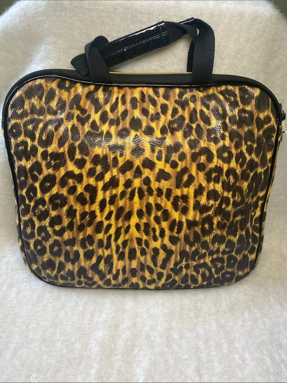Betseyville Leopard Print Laptop Bag - Gold/Brown/Black